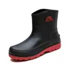 Botas de lluvia cortas transfronterizas para hombre, antideslizantes, impermeables, de moda, con forro polar, zapatos de goma, para trabajo en cocina, zapatos de agua, cubrebotas