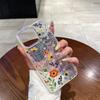 Funda de Teléfono Móvil para iPhone 18 Pro Estilo Ins Chica Dulce Flor Silvestre Fresca Manzana Cubierta Protectora Transparente con Purpurina Venta al por Mayor