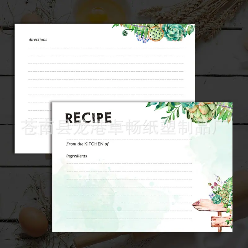 亚马逊热卖食谱卡 配料卡 recipes定制
