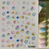 Adesivos de Arte de Unha Dopamina Candy Jelly Embossados 3D Coloridos Feijão Rosto Sorridente Adesivos de Unha Modelo Sl