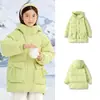 Roupas Infantis Balabala Jaqueta de Penas para Meninas Casaco Puffer Infantil Casaco de Inverno Grosso Top com Capuz de Textura Doce