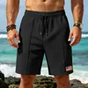 2026 Amazon Venda Quente de Verão Bermuda Casual Masculina de Waffle com Cordão Elástico na Cintura Esportiva de Praia Americana