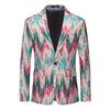 Saco de Traje para Hombre Moda Traje Estampado Personalizado para Hombre Ajustado Estilo Coreano Tendencia XZ1032