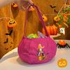 Bolsa de dulces bordada a mano de Halloween, accesorios de decoración navideña para niños, cubo de linterna de calabaza para festival de fantasmas, dulces de Halloween
