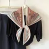 Lenço de Seda Vintage Estilo Coreano para Mulheres, Lenço de Moda de Alta Qualidade para Primavera e Verão, Camadas com um Pequeno Xale
