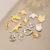 Colgantes Pequeños Populares Transfronterizos de Acero Inoxidable con Formas de Animales Lindos, Accesorios de Acero de Titanio para Hacer Joyería de Collares y Pulseras DIY