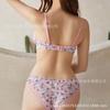 Conjunto de Sujetador con Estampado para Mujer, Fino, Dos Piezas, Exportación Transfronteriza Personalizada Europea y Americana, Conjunto de Encaje sin Almohadilla