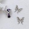 Popular celebridade online unha borboleta joias liga luxo leve arco tridimensional metal asas de borboleta grandes acessórios para unhas