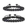 Pulseras de Joyería de Aleación de Siete Venas de Venta Caliente Transfronteriza, Pulseras Trenzadas de Yoga de Piedra Volcánica Colorida Turquesa Ojo de Tigre