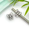 Cuentas antiguas de aleación de plata con agujero grande, pulsera con cuentas, colgante de calavera, búho, tai chi, cuentas sueltas, cuentas DIY, accesorios de joyería