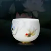 Porcelana Blanca Dehua Porcelana de Jade Grasa de Oveja Taza de Té Personal para Uso Doméstico, Personalizable con Patrón de Logo, Adecuada para Eventos y Regalos, Taza del Anfitrión