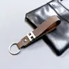 H Cavalo Metal Letra Carro Chaveiro Masculino Personalizado Punk Retro Corda de Mão Chaveiro Feminino Ins Porta-Chaves Anel