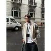 Chaqueta Cardigan Patchwork Color-Block de Marca de Moda para Hombre, Estilo Americano de Invierno con Ambiente Relajado para Pareja, Suéter Cool de Calle