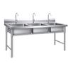 Fregadero Comercial de Acero Inoxidable 304 de Una Dos Tres Ranuras Lavabo Escolar Cocina Comedor Lavado de Platos Desinfección Hogar