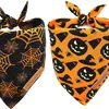 Bandana de Halloween para mascota con estampados de fantasmas, calabazas y calaveras, decoración para fiesta navideña de perros