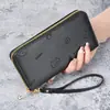 Nueva Moda Estilo Coreano Cartera Larga para Mujer Color Sólido Simple Ranuras Múltiples para Tarjetas Llavero de Gatito Lindo para Estudiantes Portatarjetas de Monedas para Mujer