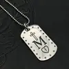 Punk Hip-Hop Prata Tailandesa Vintage Coração Cruz Adaga Tag Colar Placa de Nome Placa Militar Corrente de Suéter Transfronteiriça Nicho