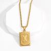 Collar Estilo Mismo Famoso de Internet Hip Hop Europeo y Americano para Hombres y Mujeres Colgante de Letra de Acero Inoxidable Cuadrado Marca Acero de Titanio Collar con Letra HIPHOP