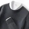 Suéter de Cashmere 2026 Inverno Novo Masculino Gola Redonda Cor Sólida Malha Camada Base Meia-idade Casual de Negócios Suéter Quente