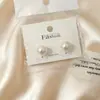 Brincos de Pérola Shijia Agulha de Prata 925 Banhado a Ouro 18K Branco Creme Redondo Luxo Acessível Brincos Exquisitos Brincos de Design de Nicho