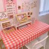 Toalha de mesa coração de menina celebridade da internet ins livro toalha de mesa pano de fundo toalha de mesa xadrez nórdica tecido toalha de mesa estudante mesa pano de piquenique
