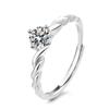 Anillo Moebius Diamante Moissanita 50 Puntos Anillo de Plata de Ley S925 para Mujer Nicho Gama Alta Lujo Ligero Confesión para Anillo de Boda