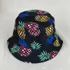 Estampado Retro Multicolor Doble Cara Para Llevar Sombrero de Pescador Mujeres Estudiantes Versátil para Exteriores Patrón de Frutas Personalidad Protección Solar Sombrero de Cubo