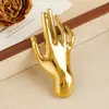 Broche de Palma de Arte Abstracto Europeo y Americano Pin Metálico Brillante Forma de Mano Accesorio Retro para Abrigo Ramillete Suministro Exclusivo Transfronterizo
