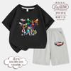Coche tesoro de café Ropa de Dios Camiseta de manga corta Ropa para niños Traje de pantalones cortos para niños Top estampado de dibujos animados de equipo de industria pesada para niños.