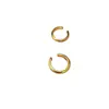 Anillo de Dedo Trasero Dorado con Puntos de Diamante para Loach Retro, Diseño Simple y Versátil de Anillo Liso para Apilar, Anillo Abierto de Alta Gama