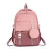 Mochila Escolar Color Block para Estudiantes de Secundaria y Preparatoria, Mochila Trendy de Gran Capacidad para Hombres, Mochila Casual de Tela Oxford, Moda Urbana