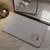 Alfombra de Piso Tejida de Lino para Baño Entrada al Baño Absorbente de Agua Antideslizante Felpudo para Inodoro Lavabo Resistente a Manchas Resistente a Caídas Alfombra