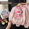 Conjunto de Moletom Novo para Crianças Primavera e Outono Bolha Aperta Diversão Boneco Cartoon 3D Meninos e Meninas Algodão Conjunto de Duas Peças