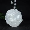 Colar com Pingente de Jade Khan Dragão e Fênix Chengxiang Atacado Jade Branco redondo dragão e fênix com pingente lingote peixe duplo colar de jade
