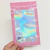 Bolsas Coloridas com Selagem Automática a Laser para Janela em Estoque Bolsas Transparentes Iridescentes com Cordão Bolsas de Embalagem Bolsa Holográfica