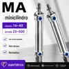 Cilindro Pneumático Mini de Aço Inoxidável Ma 16/20/25/32/40-50*75X125X100X150S-Ca