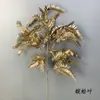 Flores de Simulación para Boda Serie Dorada Hojas de Ginkgo Eucalipto Arreglo Floral para Salón de Bodas Decoración de Pasillo Festival de Primavera Cubo de la Fortuna Flores Artificiales