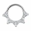 Anillo de nariz de titanio F136 incrustado con circón brillante para mujer, joyería para piercing corporal de titanio G23, disponible al por mayor