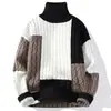 Venta Caliente Transfronteriza Suéter Holgado de Punto para Hombre de Cuello Alto Medio Ropa de Punto para Hombre Talla Grande Directo del Fabricante