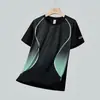 Camiseta Masculina de Manga Curta de Secagem Rápida Verão Esportiva Meia Manga Solta Respirável Secagem Rápida Casual Fitness Corrida Preto Roupa Esportiva