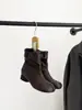 Botines cortos de estilo coreano con puntera dividida para mujer, nueva moda 2026, aumento de altura interior, punta cuadrada, caña ancha, botines plisados, aumento de altura de 7 cm, botines marrones