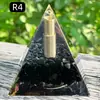 Pirâmide de bola de cristal natural de 8cm Ornamento de mesa de escritório europeu e americano Artesanato de pirâmide de resina para yoga e meditação