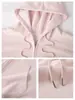 Sudadera Chaqueta Rosa Holgada para Mujer Principios de Otoño Delgada Estilo Coreano Conjunto Sudadera con Capucha Petite Cárdigan 2026 Nuevo