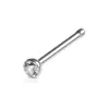 Pacote de liga de titânio G23 cravejado com zircônia 5A piercing de nariz 5 palavras 7 palavras 1 palavra haste S haste L decoração de nariz F136 joia de piercing de titânio