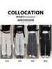 Pantalones deportivos de algodón estilo americano para mujer, nuevos pantalones largos de pierna ancha sueltos bordados de cintura alta para otoño e invierno, casuales y versátiles