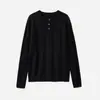 Roupas Masculinas APO Suéter de malha masculina texturizado transfronteiriço, estilo old money, gola henley, suéter casual de manga longa solto para homens