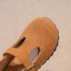 Zapatos de Mujer Vintage de una Sola Capa Punta Redonda Zapatos de Leche Novedad Primavera y Otoño 2025 Comodín Zapatos Pequeños de Cuero Zapatos de Frijol Suave para Bebé