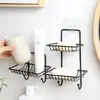 Porta-Sabonete de Parede para Banheiro Personalizado de Ferro Forjado Sem Furos, Saboneteira de Parede para Banheiro, Prateleira de Parede para Armazenamento de Chuveiro