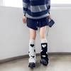 Calcetines de pierna ancha estilo milenio de doble cara con estrella tejida a juego de colores cubierta de pierna Primavera y Otoño calcetines de rizo blancos lote de fábrica