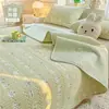 Funda de colchón de Tencel refrescante de gasa de doble capa, cubrecolchón acolchado de una sola pieza, funda de cama antideslizante, colchoneta de tatami para cama individual, colchoneta resistente a la suciedad